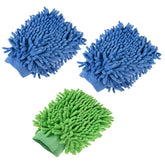 Kuber Industries Gloves | Microfiber Cleaning Gloves | Chenille Mitts for Kitchen | 50 GSM Hand Duster for Kitchen | Hand Gloves For Car | Duster for Glass | Pack of 3 | Multi